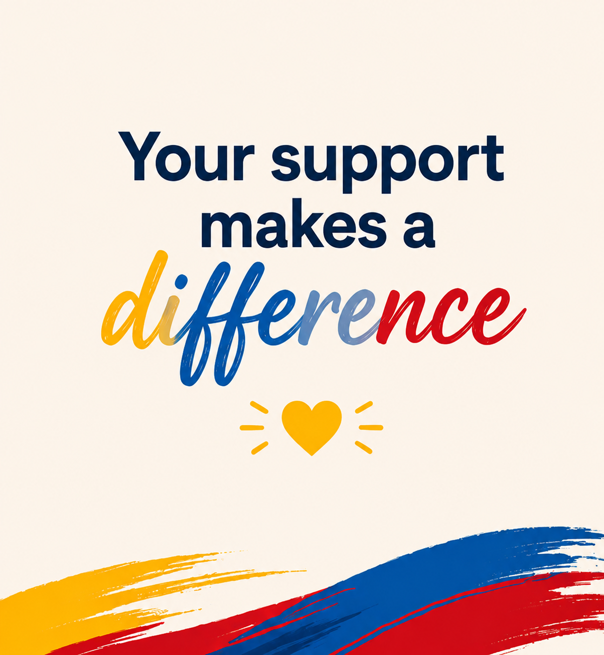 Your support makes a difference donation message